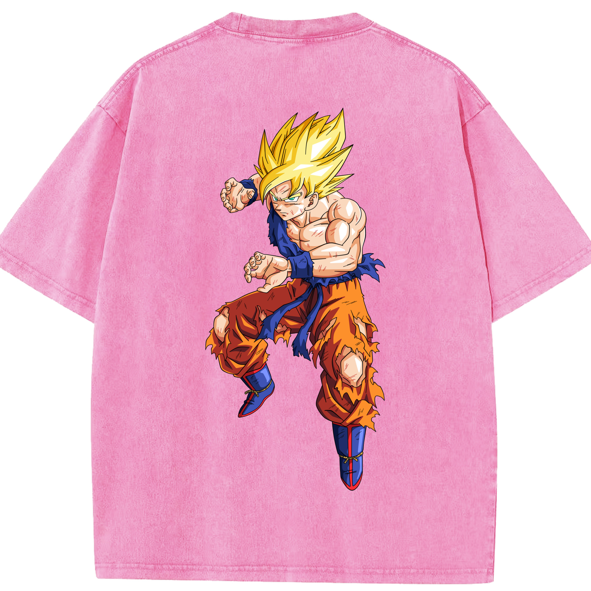 （画像用） ドラゴンボール 孫悟空（そん ごくう）Son Goku カカロット DRAGON BALL Kakarotto 綿100% ヴィンテージ風 半袖Tシャツ（背面プリント）